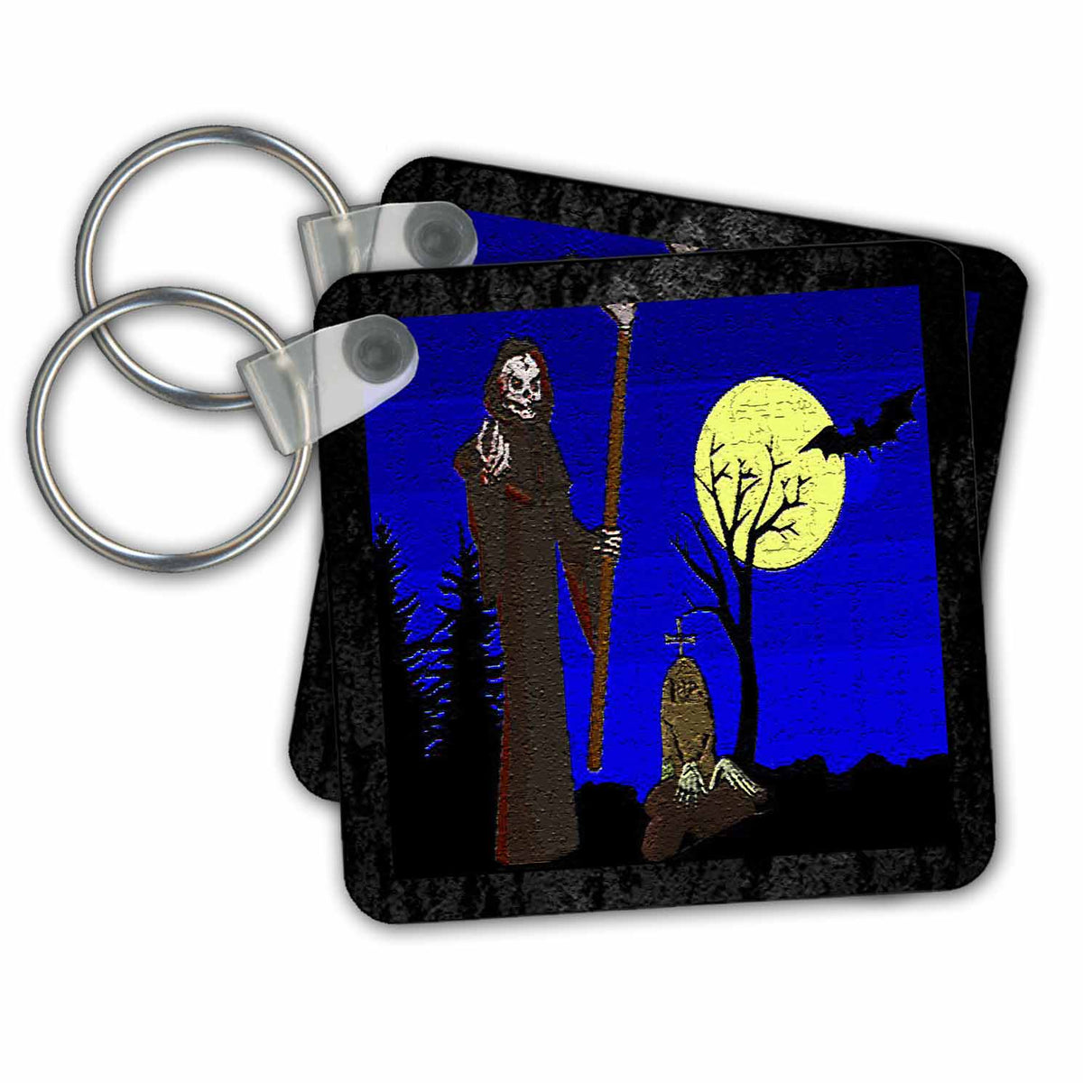 3dRose Key Chains Grim Reaper Cartoon (Textured) (kc-36398-1)