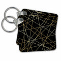 Key Chain - Abstract pattern of yellow lines against the black color background Alexis Design - Pattern Abstract