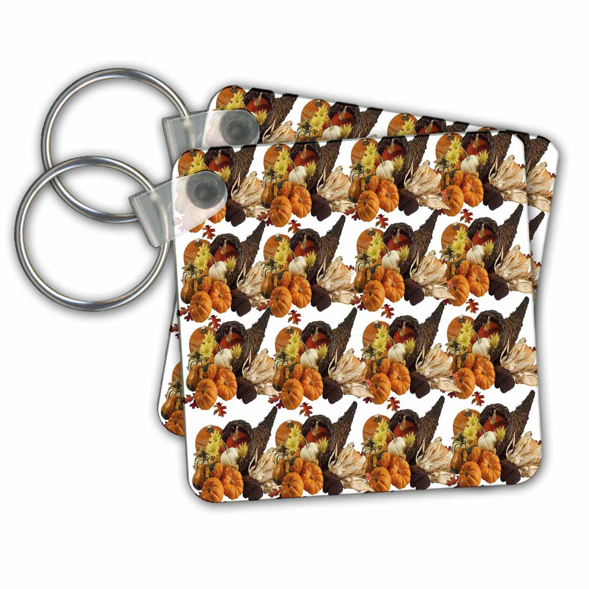 Key Chain - Colorful Cornucopia Pattern Autumn and Thanksgiving