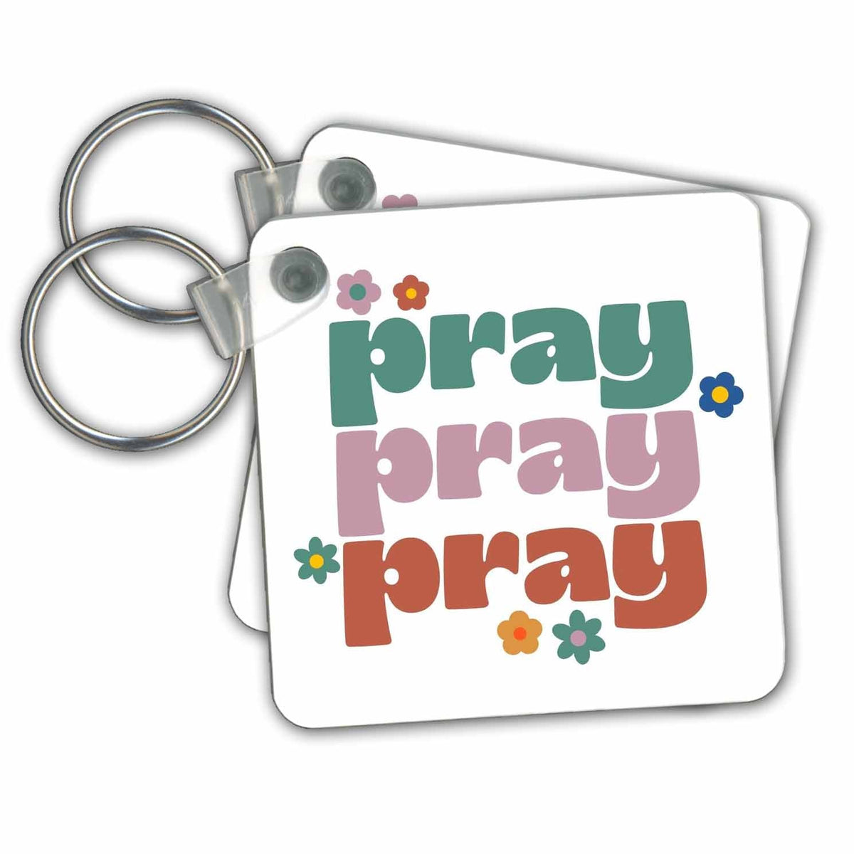 3dRose Key Chains Pray Pray Pray (kc-364243-1)