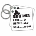 Key Chain - BBQ Timer Rare Medium Well 3dRose - Rosette - BBQ Life