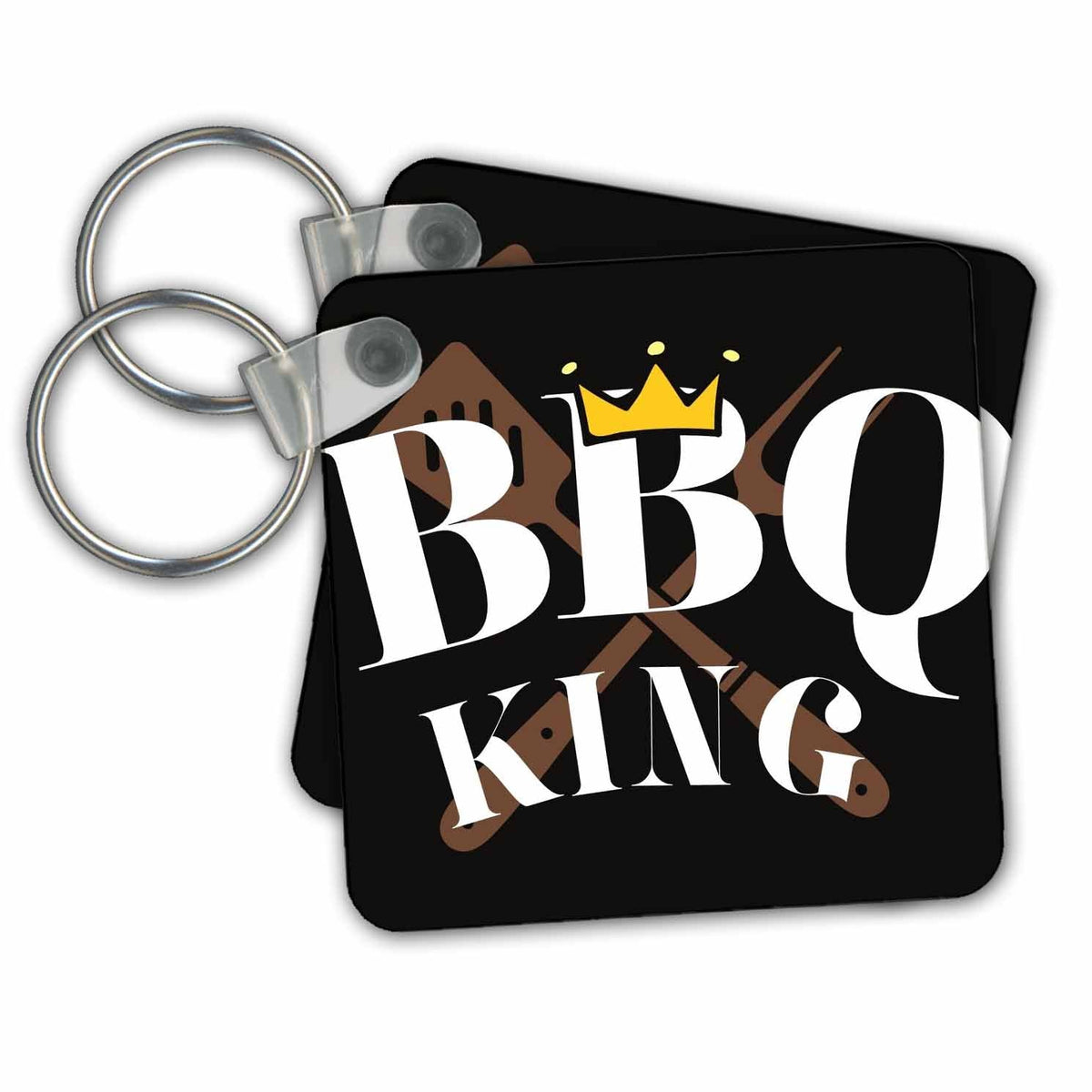 Key Chain - BBQ King 3dRose - Rosette - BBQ Life
