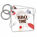 Key Chain - BBQ Time 3dRose - Rosette - BBQ Life