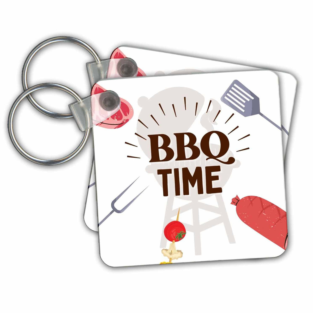 Key Chain - BBQ Time 3dRose - Rosette - BBQ Life
