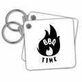 Key Chain - BBQ Timer Black and White 3dRose - Rosette - BBQ Life