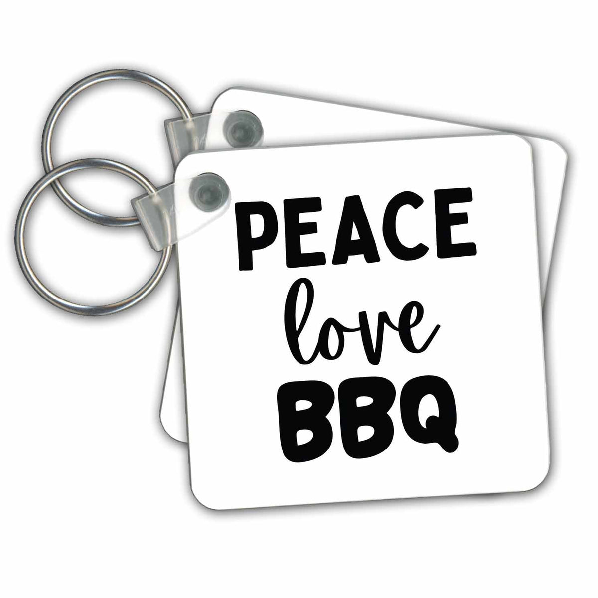 3dRose Key Chains Peace Love BBQ (kc-364255-1)