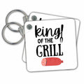Key Chain - King Of The Grill 3dRose - Rosette - BBQ Life