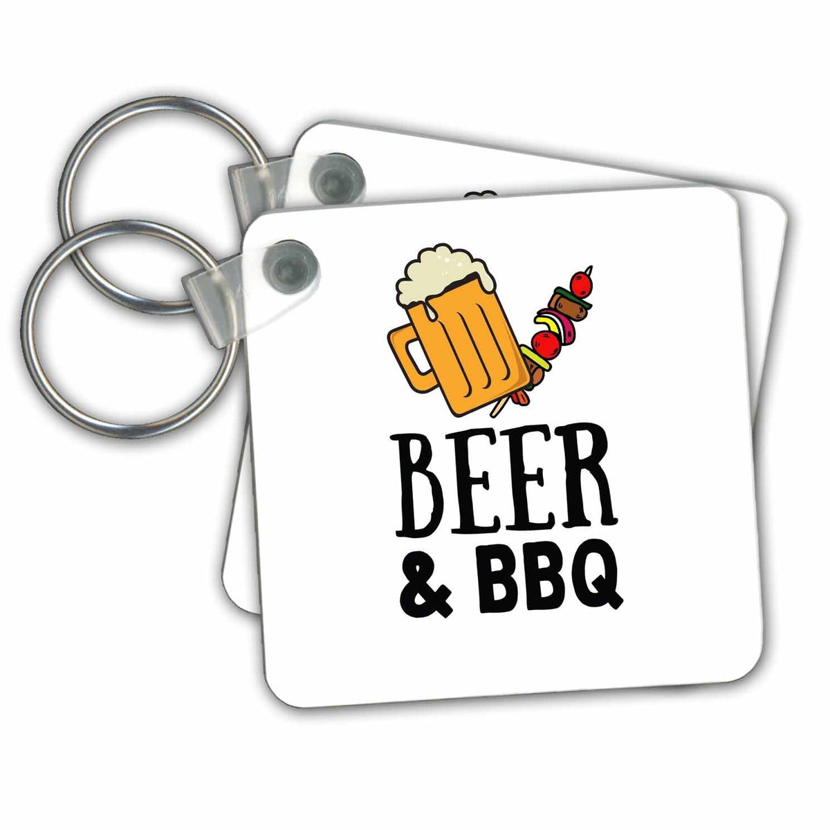 Key Chain - Beer And BBQ 3dRose - Rosette - BBQ Life