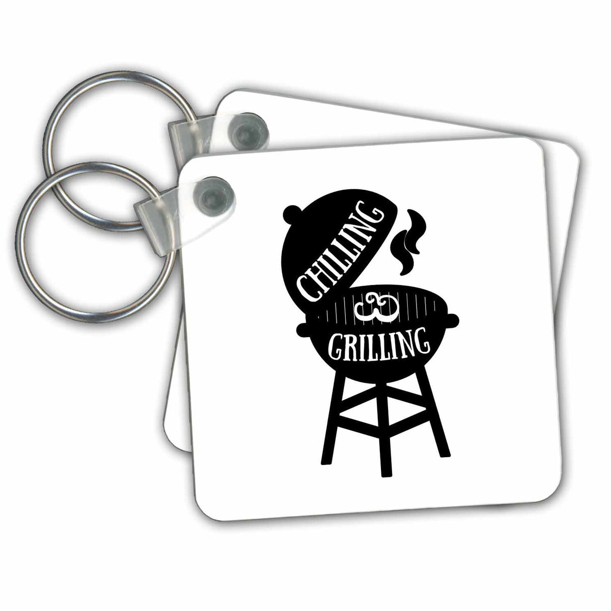 Key Chain - Chilling And Grilling 3dRose - Rosette - BBQ Life