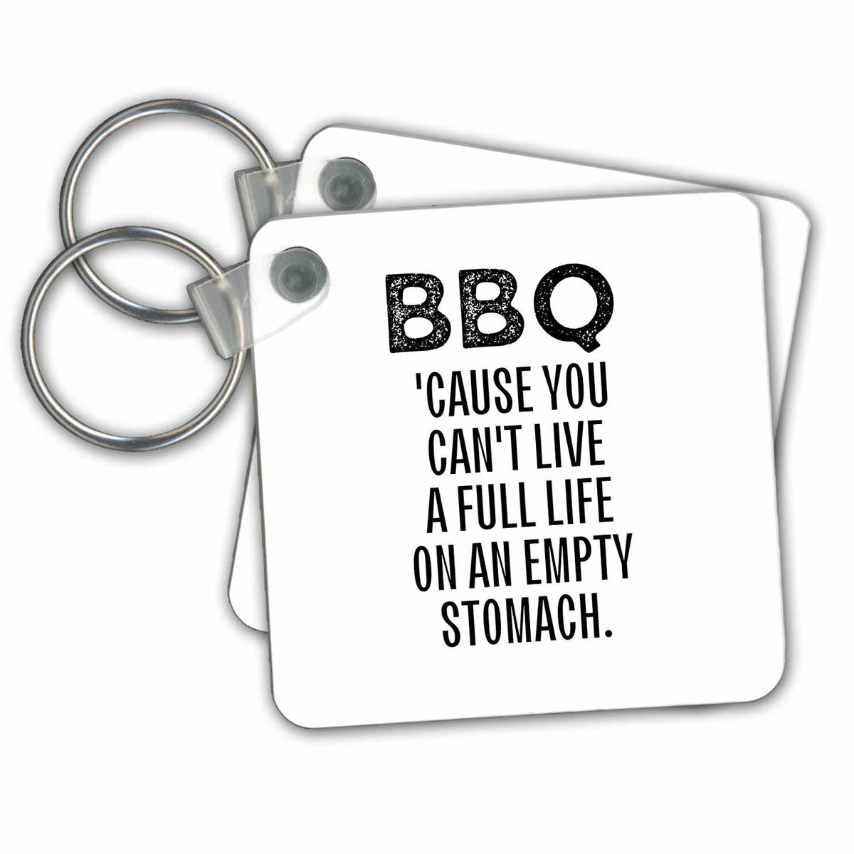 3dRose Key Chains BBQ because... (kc-364261-1)