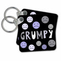 Key Chain - Funny Grumpy Faces and Frowns Smile Satire Cartoon Funny