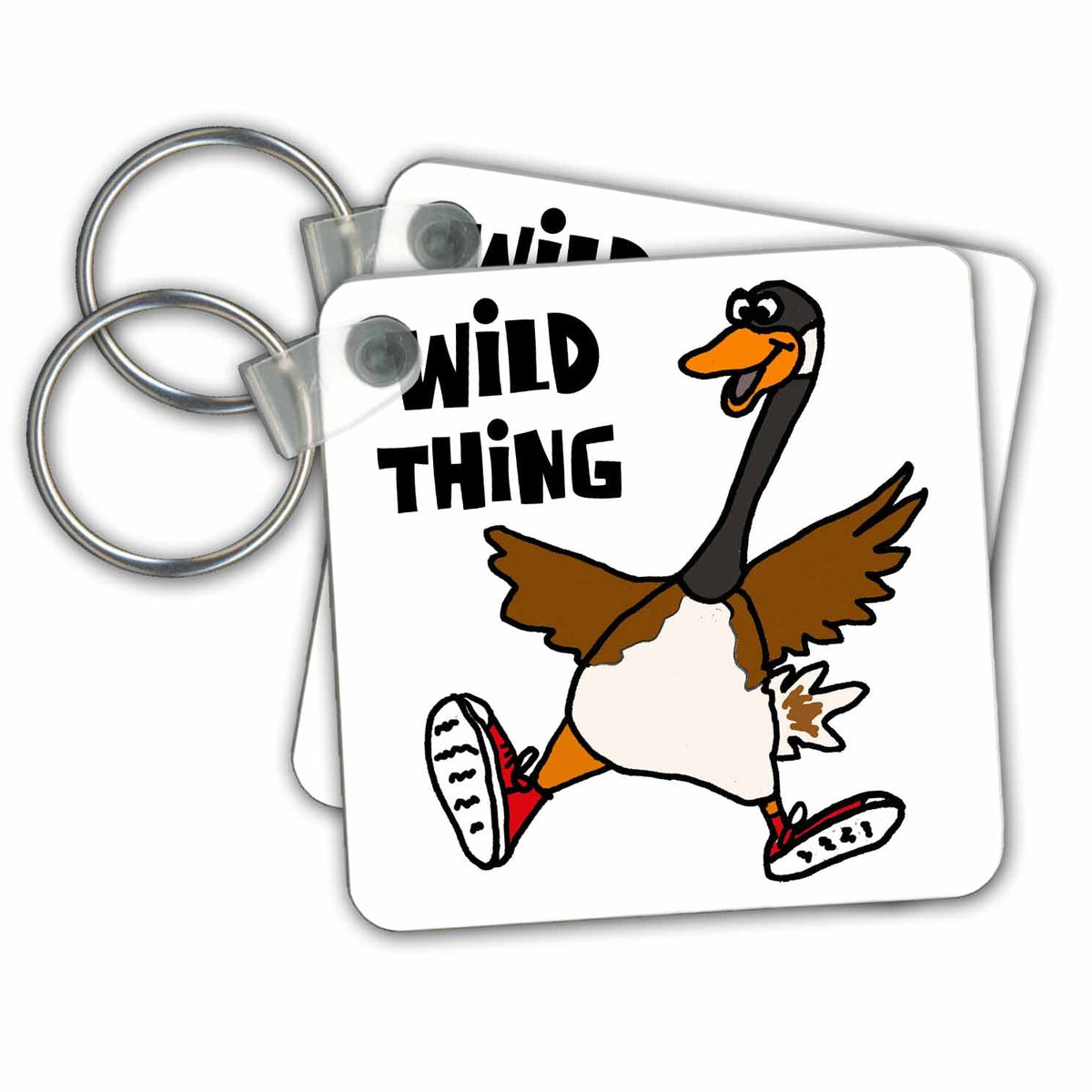 Key Chain - Funny Wild goose with sneakers is Wild thing Pun Funny