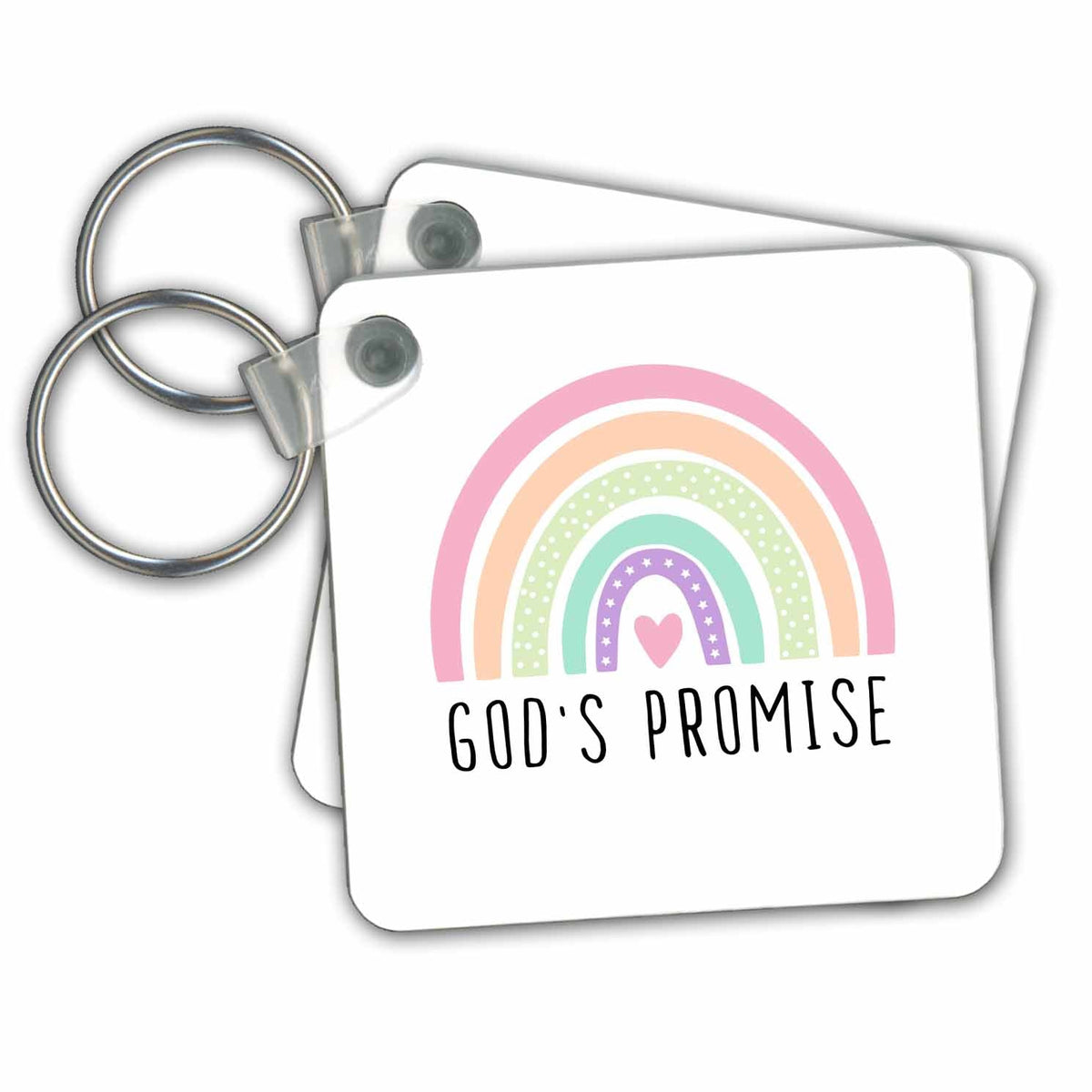 Key Chain - The Rainbow is Gods Promise - Christian Religious Bible reference Boho Rainbow