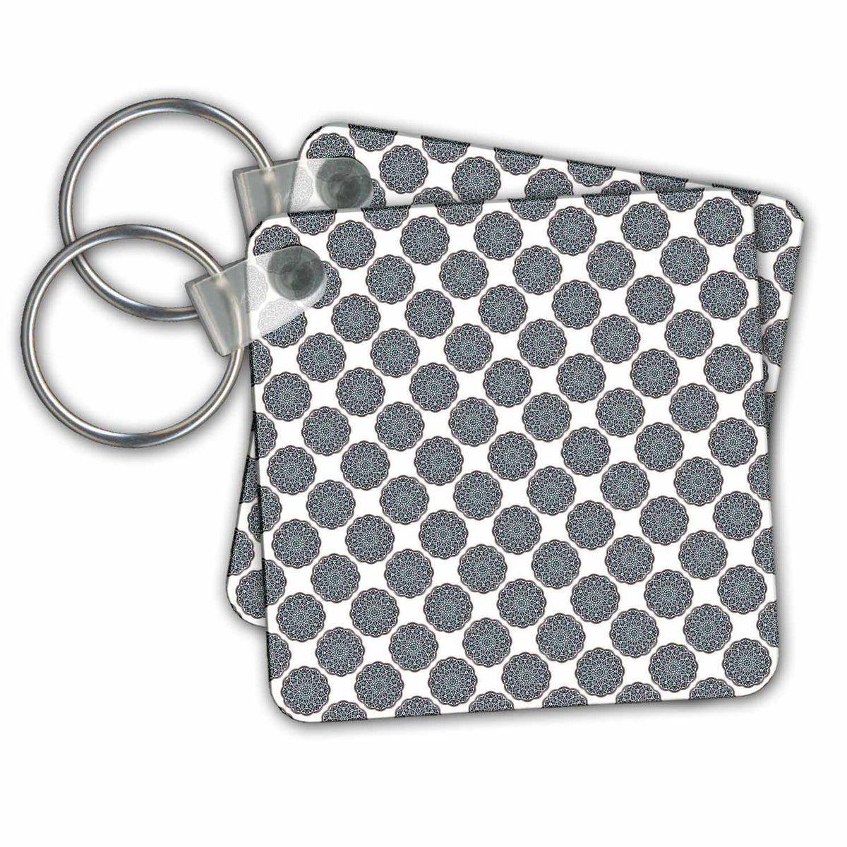 Key Chain - Circle Repeat Pattern Vector Art Brown Blue White Vector Art - Circle Pattern