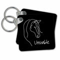 3dRose Key Chains Unstable - a horse head on black cool charming gift for anyone (kc-365320-1)