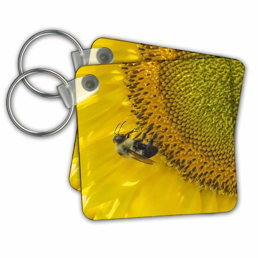 3dRose Key Chains Bee in Process of Finding Pollen (kc-367134-1)