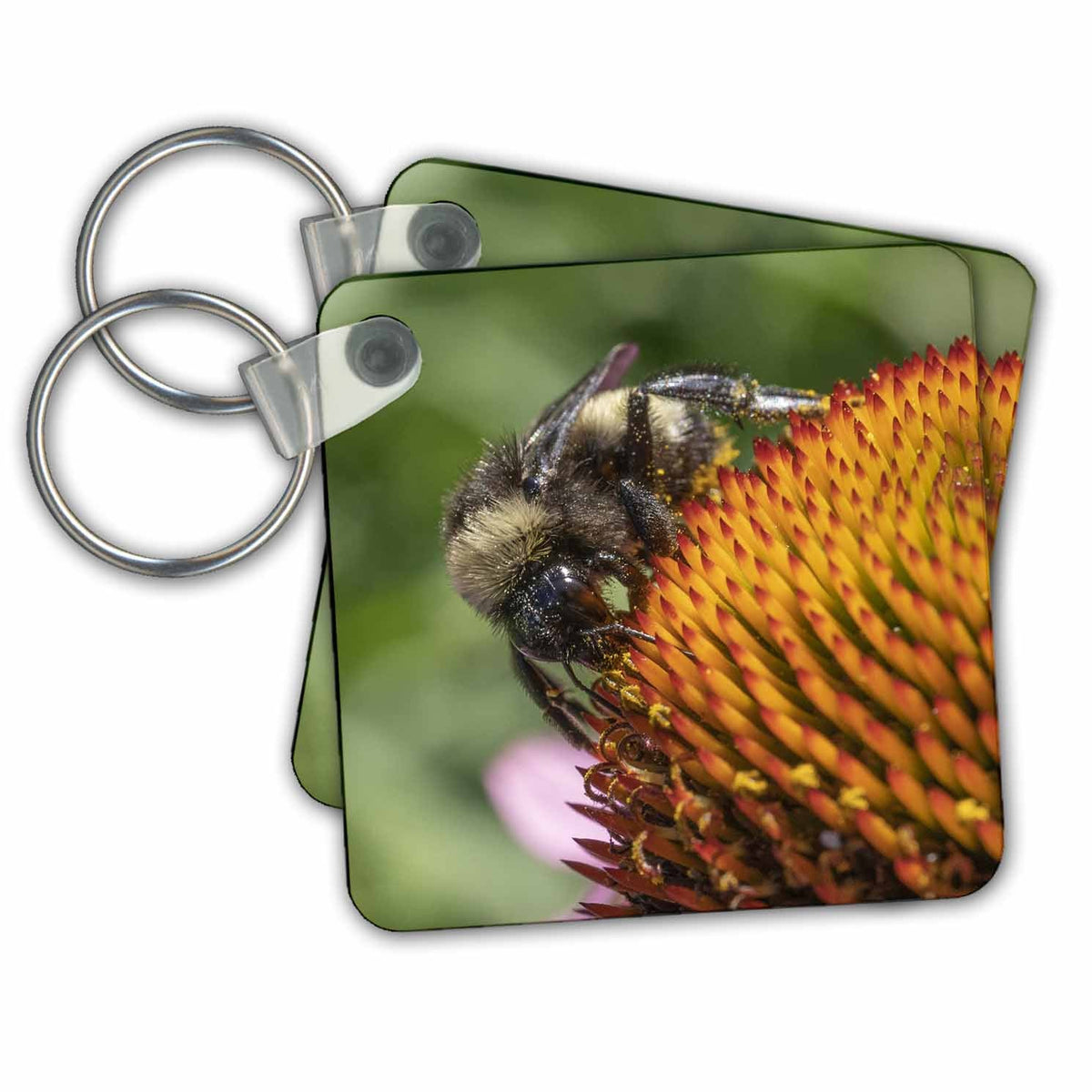 Key Chain - Bee collecting pollen Bees