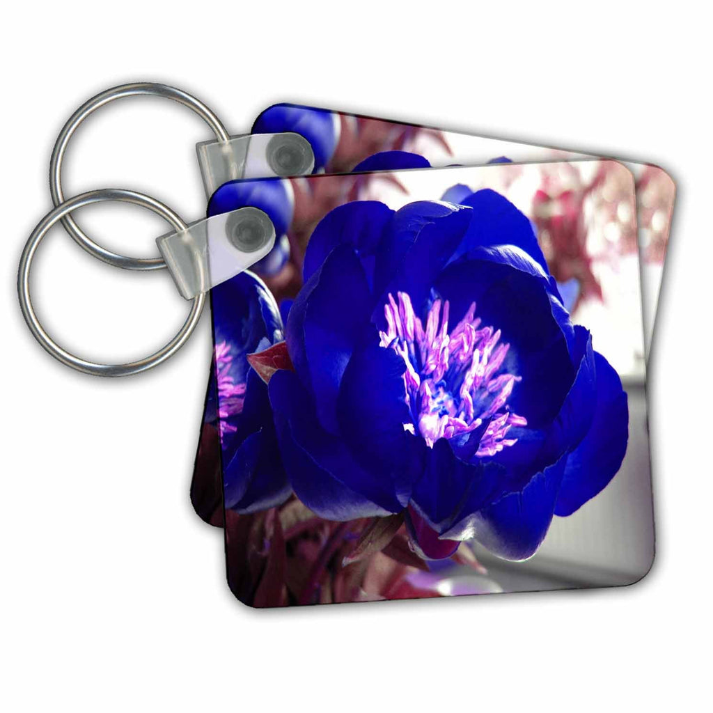 3dRose Key Chains Deep Blue Flower (kc-36732-1)