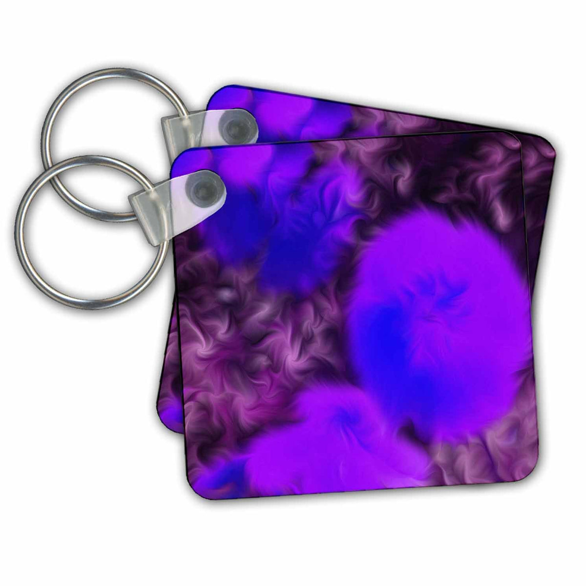 3dRose Key Chains Purple Feathered Poppies (kc-36778-1)