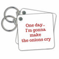 Key Chain - Funny Text About Onion 3dRose Mary Aikeen- Cute and Funny Text