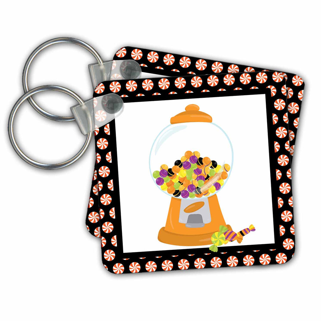 3dRose Key Chains Cute Halloween Candy Dispenser Design (kc-369187-1)