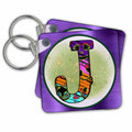 Key Chain - Halloween Abstract Patterned Monogram Initial J Halloween Monograms