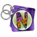 3dRose Key Chains Halloween Abstract Patterned Monogram Initial N (kc-369295-1)