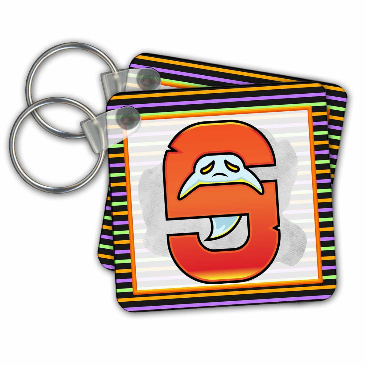 Key Chain - Orange Halloween Monogram S Halloween Monograms