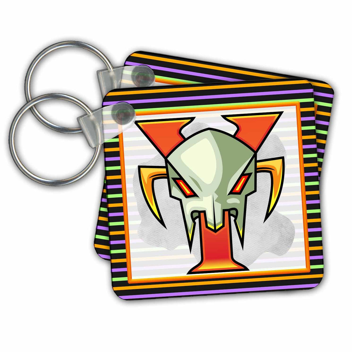 3dRose Key Chains Orange Halloween Monogram Y (kc-369342-1)