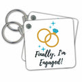 3dRose Key Chains Image of Simple Engagement Ring with A Text (kc-369427-1)