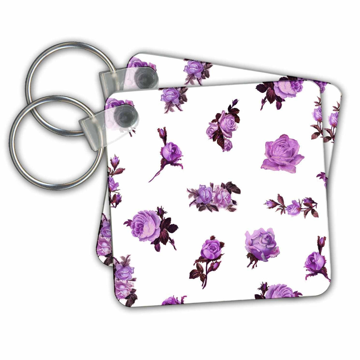 3dRose Key Chains Antique Roses Purple - Flowers (kc-57083-1)