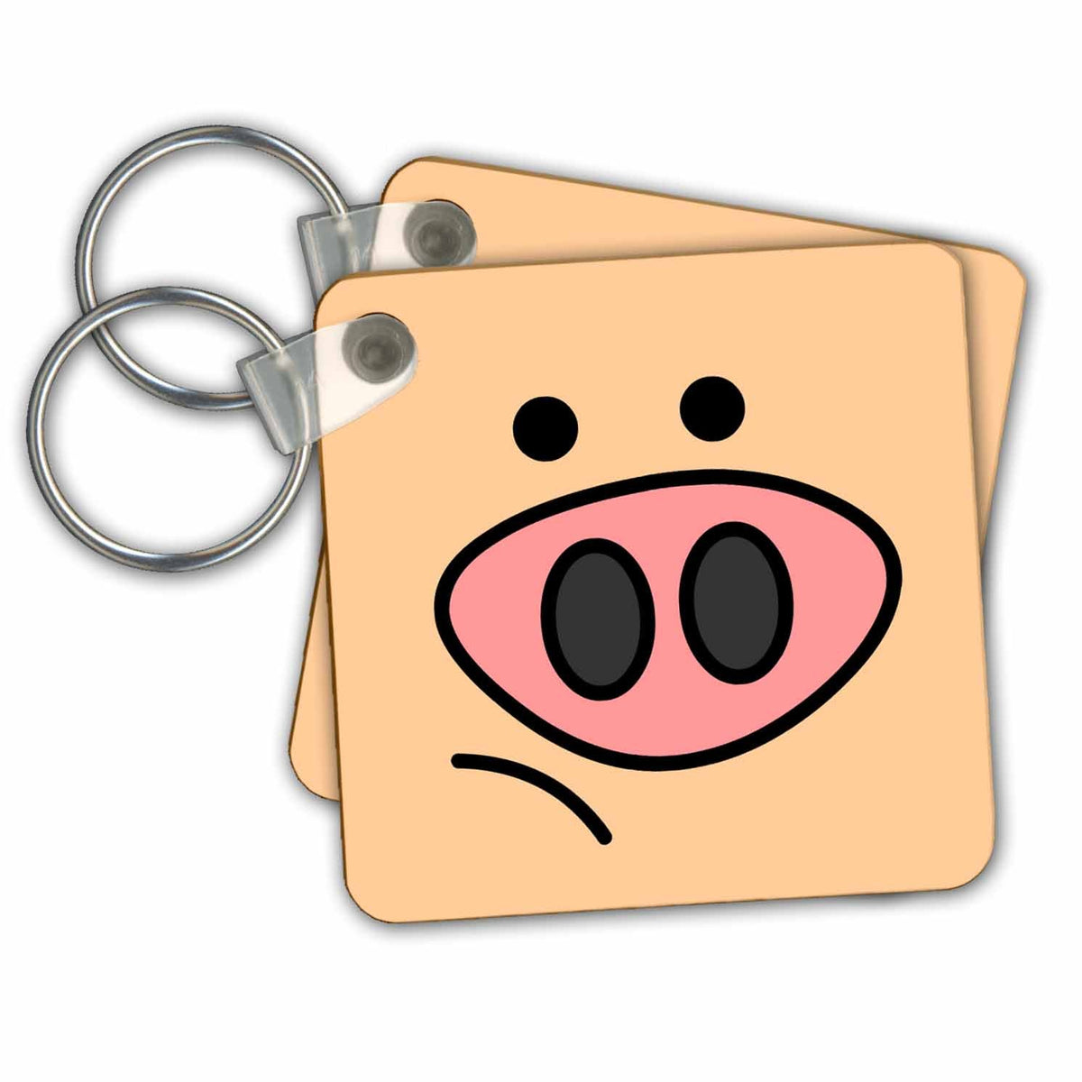 3dRose Key Chains Cute Sad Pig Face (kc-57133-1)