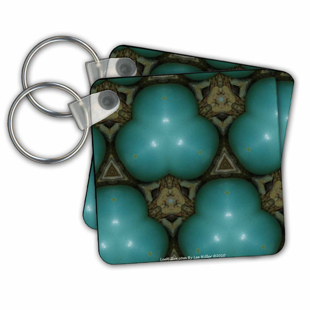 3dRose Key Chains Kaleidoscope Robins Egg Blue (kc-5797-1)