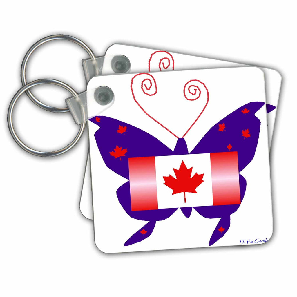 3dRose Key Chains Canadian Butterfly (kc-5893-1)