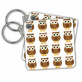 3dRose Key Chains Brown Owls Print (kc-6127-1)