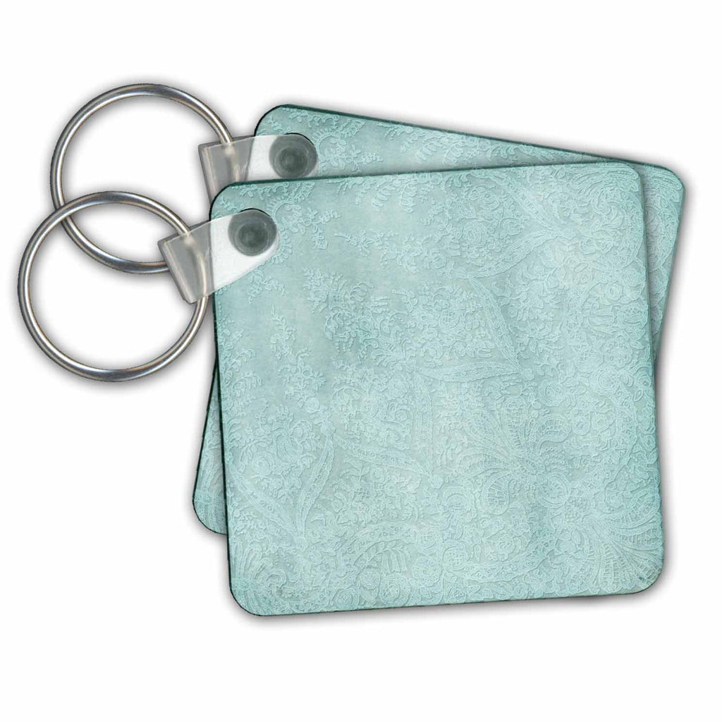 3dRose Key Chains Soft Blue Lace Look Pattern (kc-79093-1)