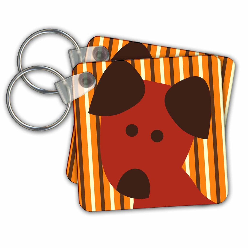 3dRose Key Chains Cute Red Dog- Animals- Art- Pets (kc-79155-1)