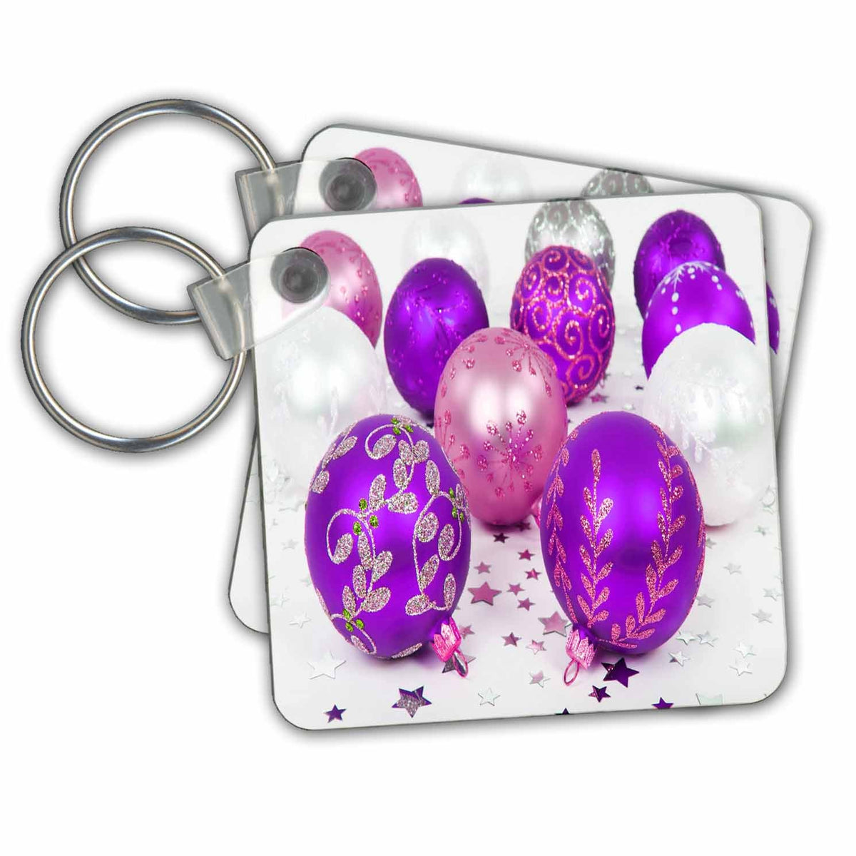 3dRose Key Chains Purple and Pink Bauble Gathering (kc-97731-1)