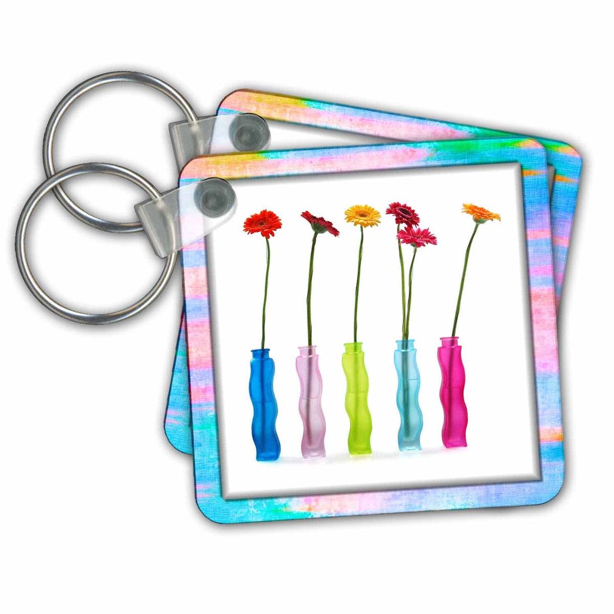 3dRose Key Chains Flowers in Vases (kc-99475-1)