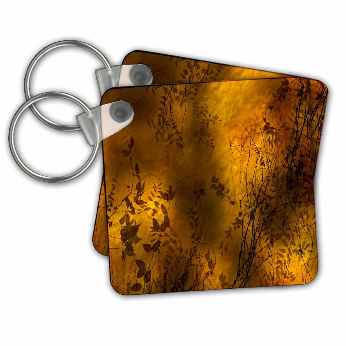 3dRose Key Chains Stunning bronze background and damask patterns (kc-99567-1)