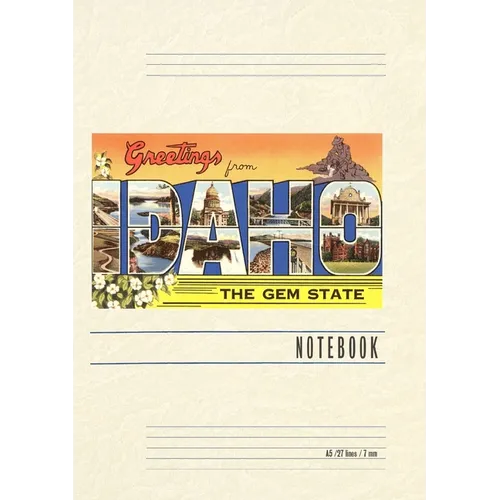 Vintage Lined Notebook Greetings from Idaho, the Gem State - Paperback