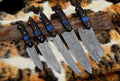 Kitchen Japanese Knife – 13” Handmade Damascus Steel Chef Knife with Wangi Wood Handle, Resin Bolster & Leather Sheath