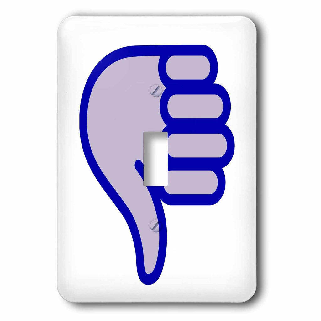 3dRose Thumbs down, blue hand on a white background - Light Switch Covers (lsp_265887)
