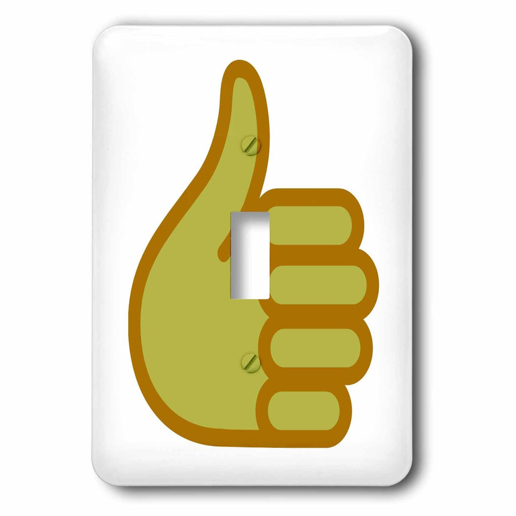3dRose Thumbs up, yellow hand on a white background - Light Switch Covers (lsp_265888)
