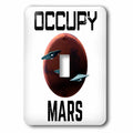 3dRose Funny space Mars exploration and colonization Occupy Mars... - Light Switch Covers (lsp_325587)