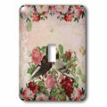 3dRose Romantic Rose and Pigeon Couple Illustration - Light Switch Covers (LSP_325617)