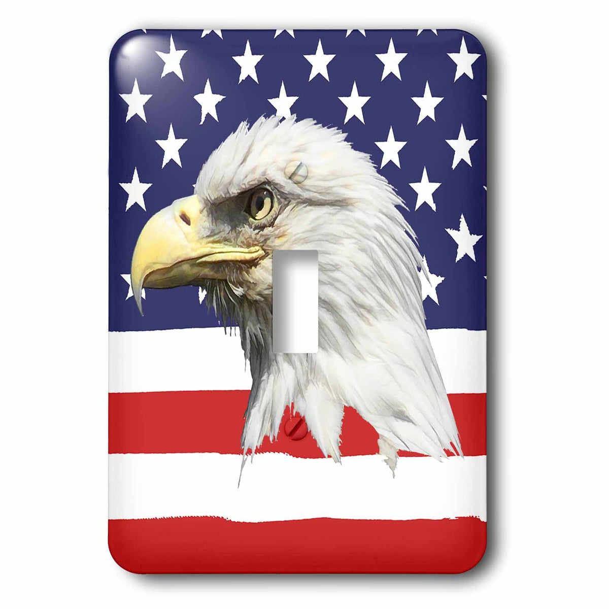 3dRose American bald eagle over the USA flag. An elegant... - Light Switch Covers (lsp_325860)