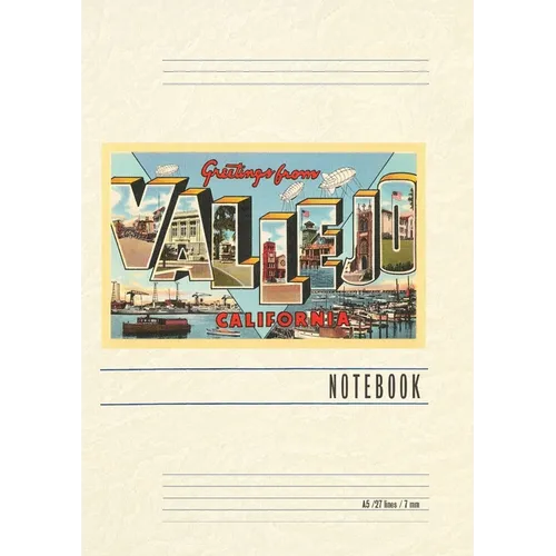 Vintage Lined Notebook Greetings from Vallejo, California - Paperback