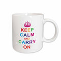 3dRose EvaDane - Funny Quotes - Keep calm and carry on. Rainbow. - Mugs (mug_123120)