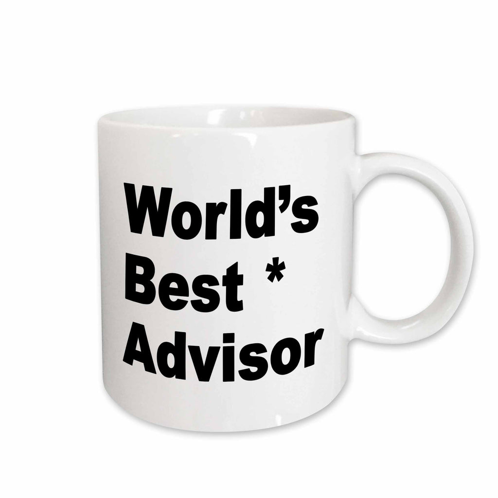 3dRose EvaDane - Quotes - Worlds best advisor. Black. - Mugs (mug_193253)